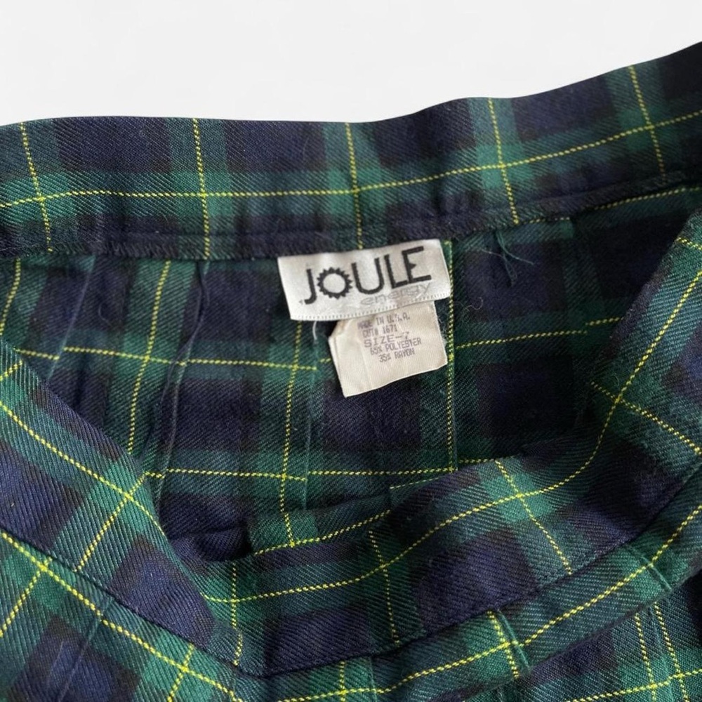 90s Y2K Vintage Joule Energy Blue Green Tartan Plaid Pleated Schoolgirl Skirt - Picture 3 of 6